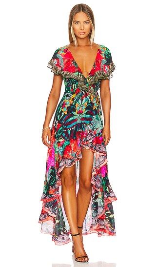 Frill Sleeve Maxi Dress in In A Flutter | Revolve Clothing (Global)