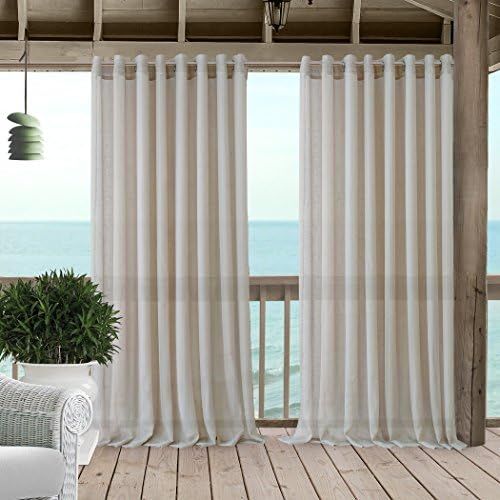 Elrene Home Fashions Carmen Extra Wide Indoor/Outdoor Sheer Grommet Window Curtain Panel, 114" x ... | Amazon (US)