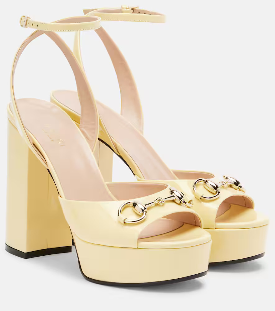 Gucci Horsebit 85 leather platform sandals | Mytheresa (US/CA)