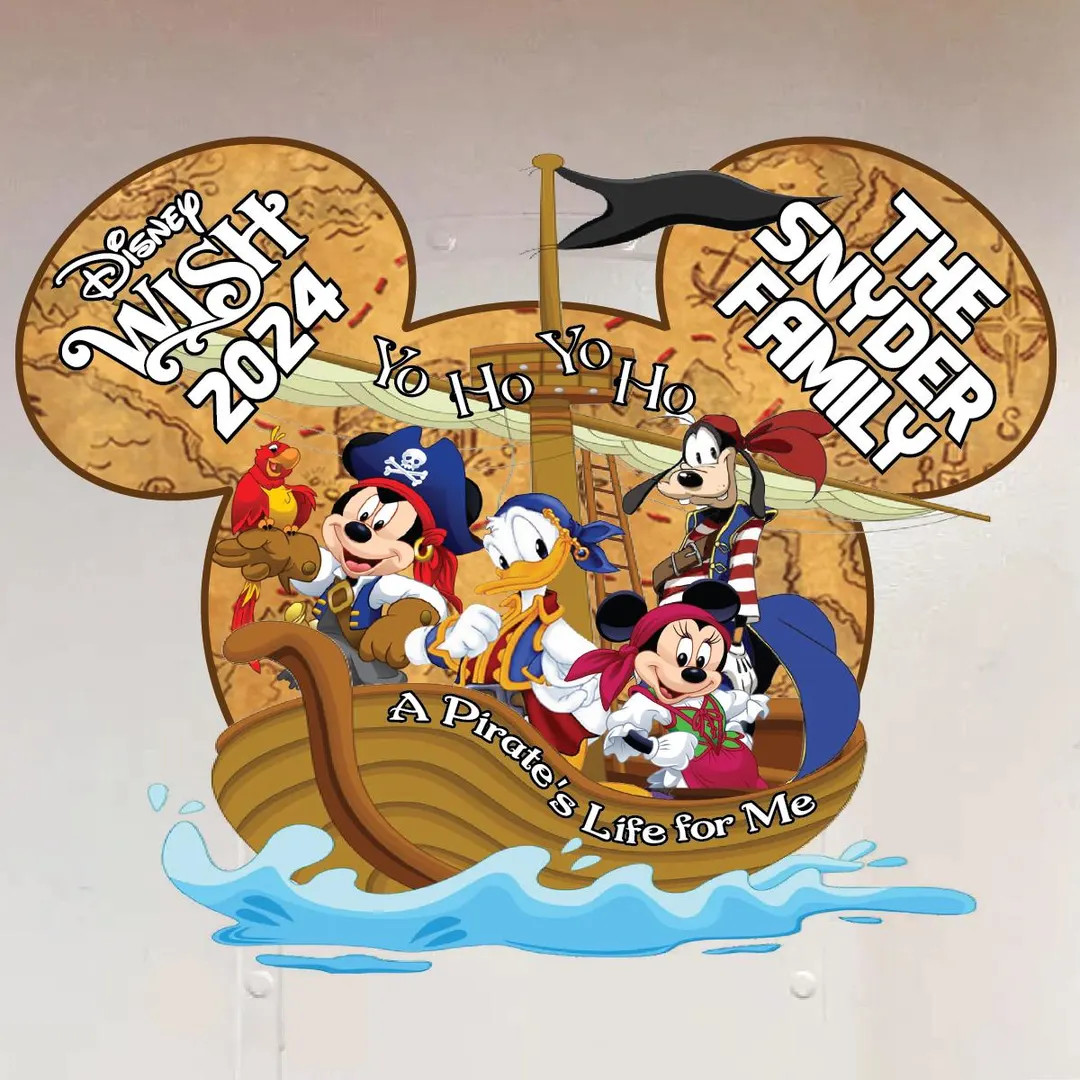 Pirate Mickey and Friends Personalized Disney Cruise Door Magnet | Etsy (US)