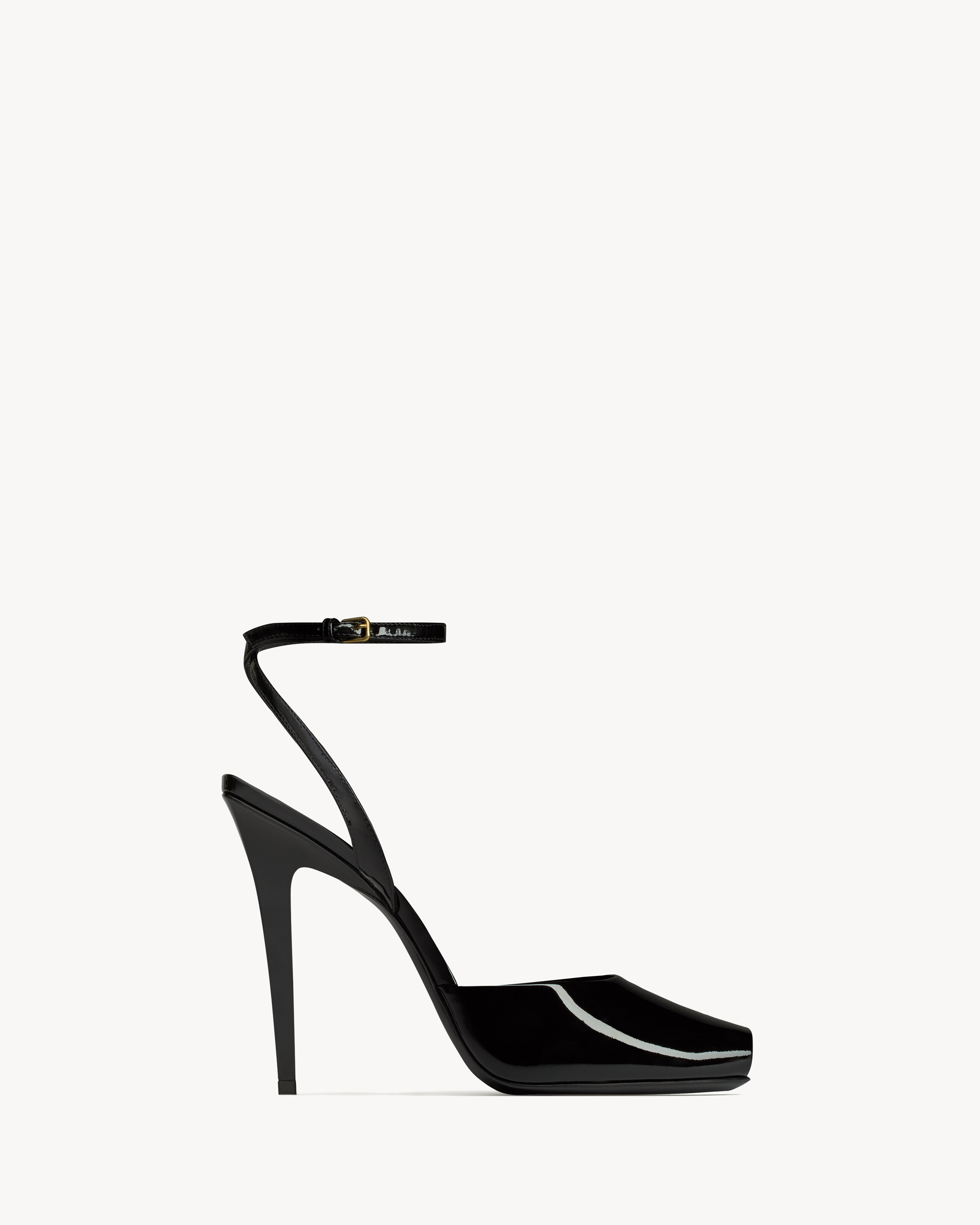 La Scandale Sandals In Patent Leather Black 37.5 | Saint Laurent Inc. (Global)