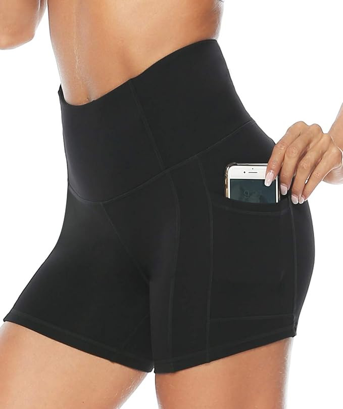 Persit Women's High Waist Workout Yoga Shorts with Side & Inner Pockets, Non See-Through Tummy Co... | Amazon (US)