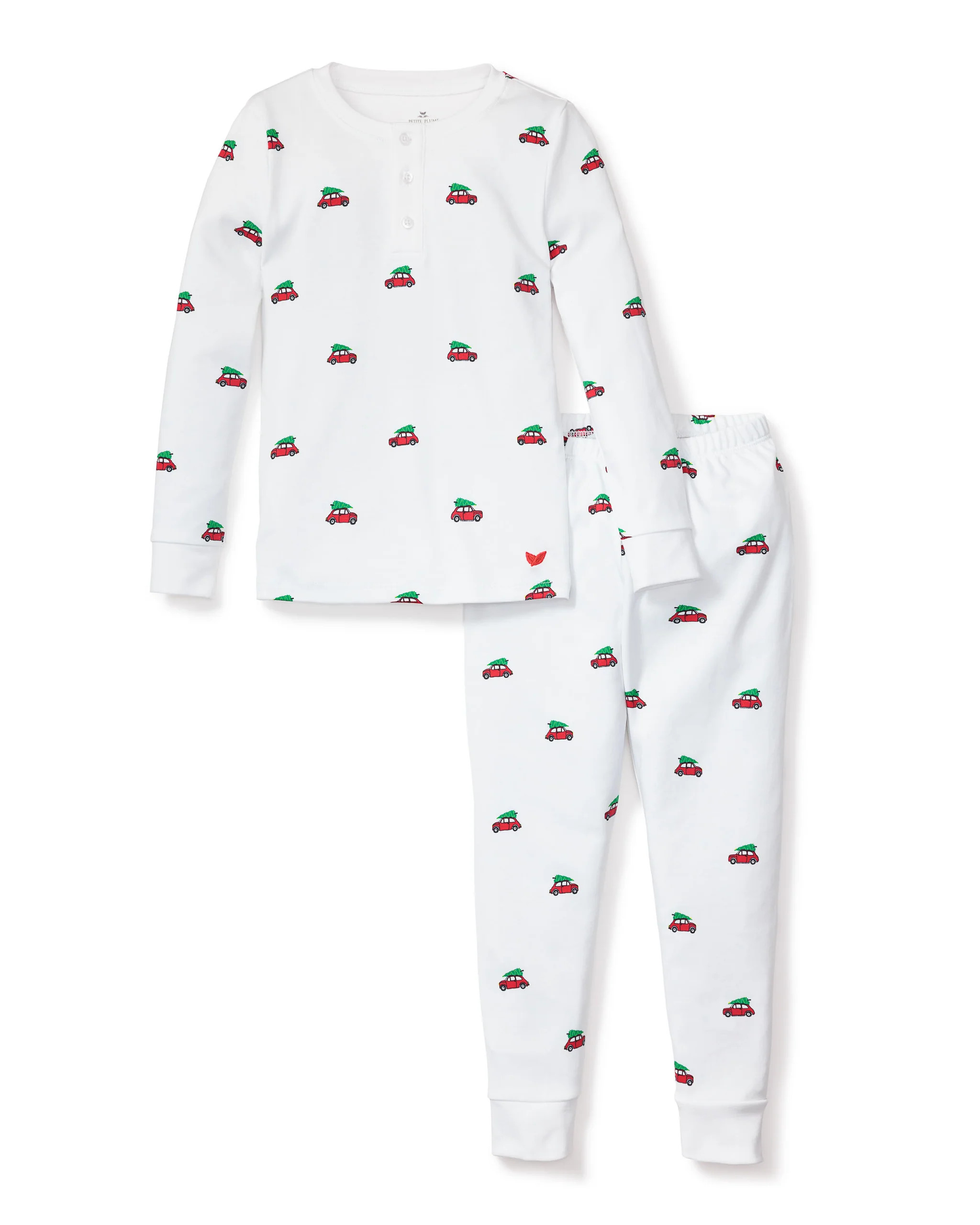 Kid's Pima Snug Fit Pajama Set in Holiday Journey | Petite Plume