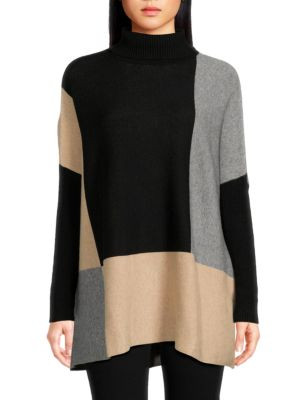 Joseph A Colorblock Poncho on SALE | Saks OFF 5TH | Saks Fifth Avenue OFF 5TH