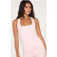 Baby Pink Ribbed Vest | PrettyLittleThing US