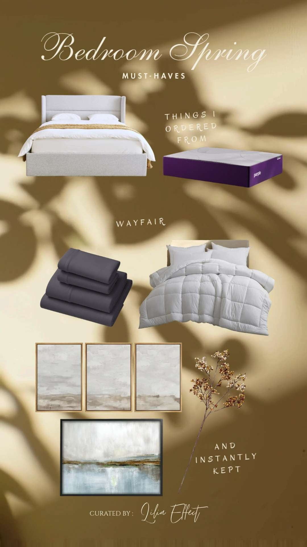 Bedroom spring must-haves. 🤍 Things I ordered from Wayfair and instantly kept—soft textures, light tones, and cozy pieces that made my space feel fresh, calm, and ready for the season. 🌿✨
 

 #LTKHome #LTKSaleAlert