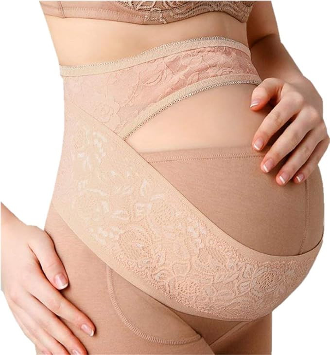 Lace Maternity Belt for Women Pregnancy Belly Support Band Adjustable Belly Belt(L,Nude) | Amazon (US)