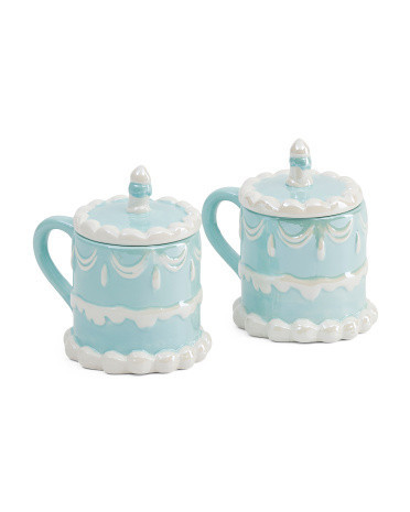 Set Of 2 Figural Birthday Cake Mugs | TJ Maxx