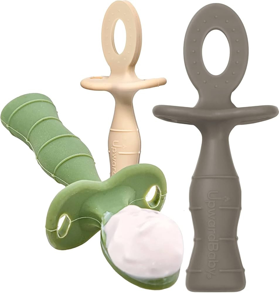 Upward Baby Spoons 3 pack - Baby Spoons Self Feeding 6 Months - Chewable Toddler Utensils with An... | Amazon (US)