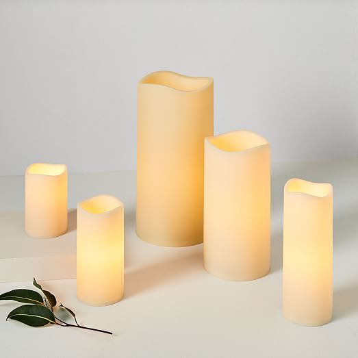 Indoor/Outdoor Flickering Flameless Pillar Candles | West Elm (US)