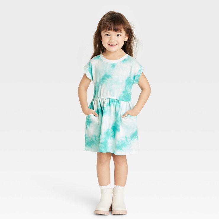 Toddler Girls' Tie-Dye Short Sleeve Dress - Cat & Jack™ Cream | Target