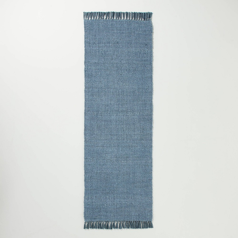 2'4"" x 7' Solid Jute Runner Rug Faded Blue - Hearth & Hand with Magnolia | Target