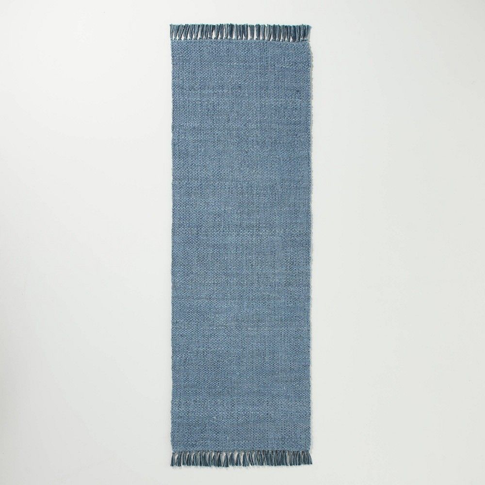 2'4"" x 7' Solid Jute Runner Rug Faded Blue - Hearth & Hand with Magnolia | Target