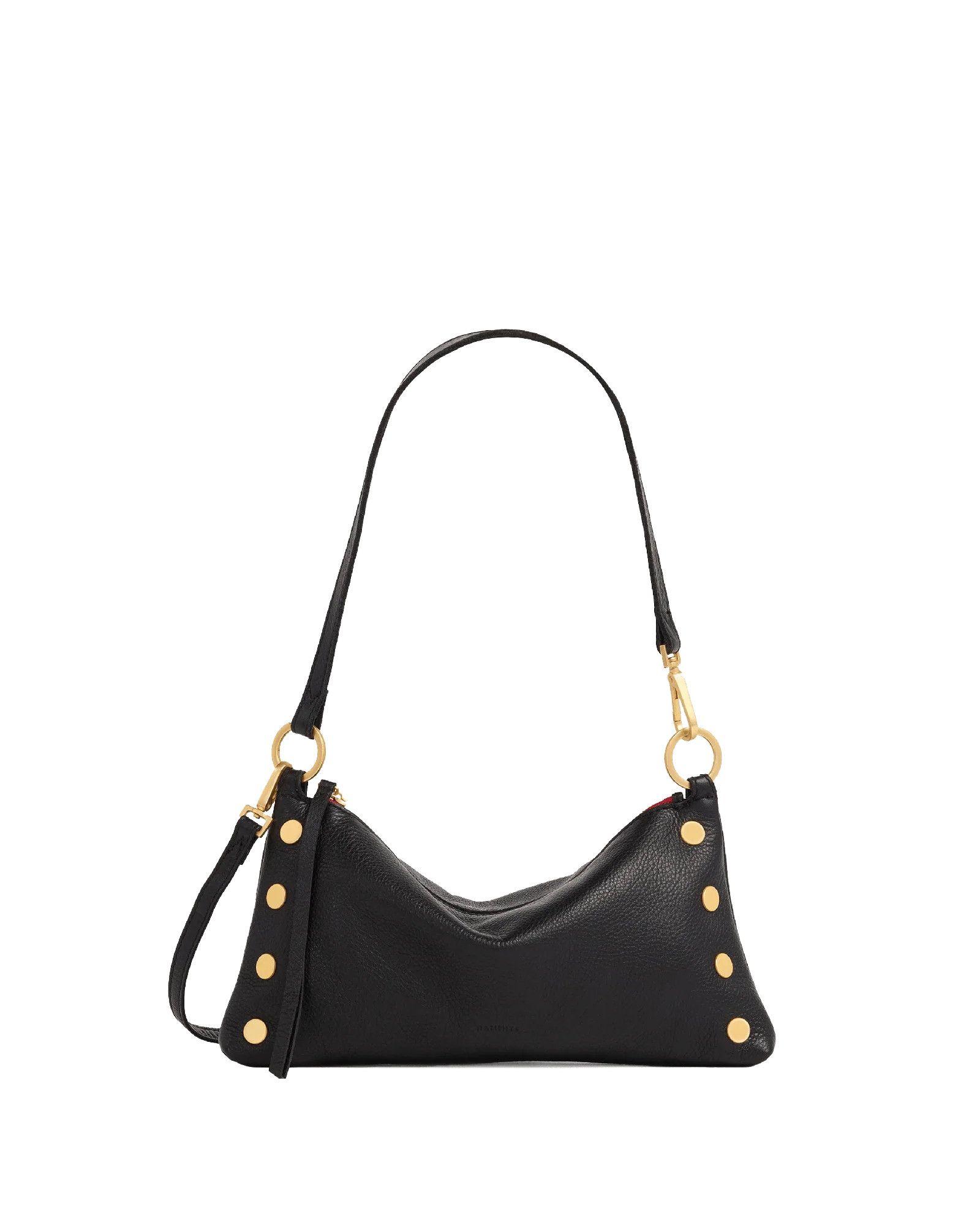 Kyle | Black/Brushed Gold Red Zip | Leather Shoulder Bag | Crossbody Bag |840220516925 | Hammitt (US)