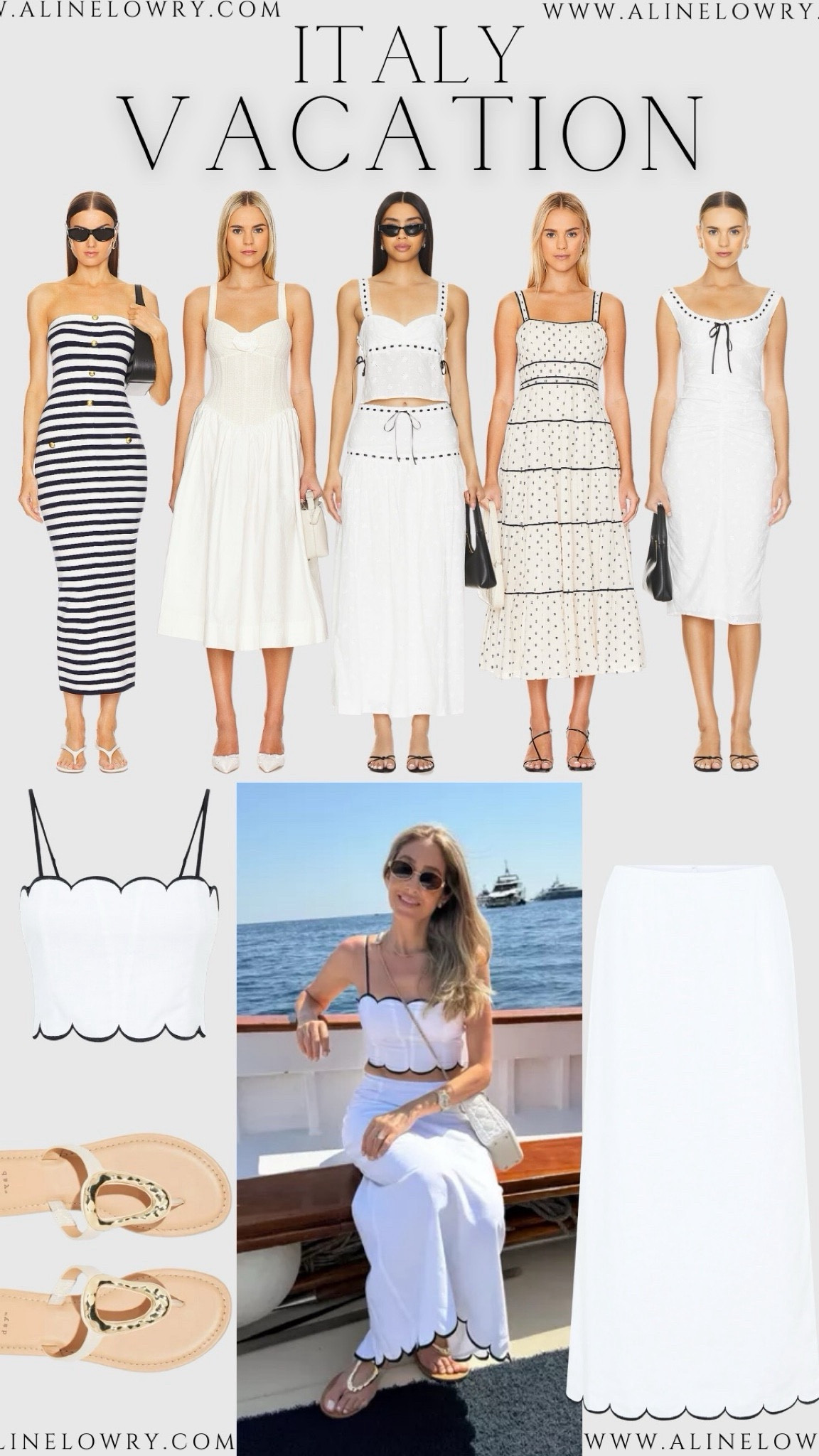 Italy vacation outfit idea - boat ride outfit. Skirt set, black and white, European summer outfit  

#LTKU #LTKSeasonal #LTKStyleTip