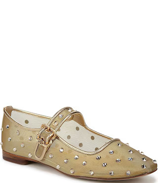 Sam Edelman Michaela Shine Mesh Gem Embellished Mary Jane Flats | Dillard's | Dillard's