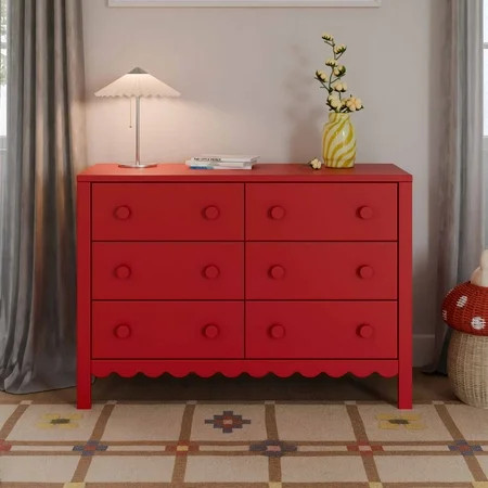 daVinci Sammy Scallop 6-Drawer Dresser in Strawberry Red | Walmart (US)