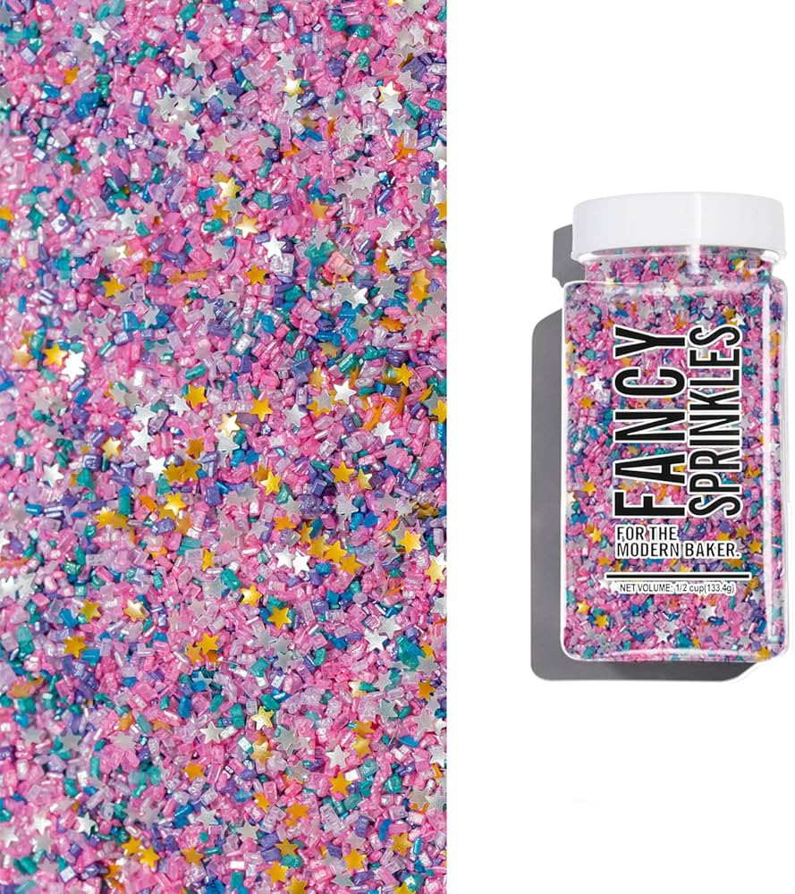 Fancy Sprinkles Chromatica Fancy Sugar, Sparkly Sugar Crystals and Edible Glitter Stars, Pink & P... | Amazon (US)