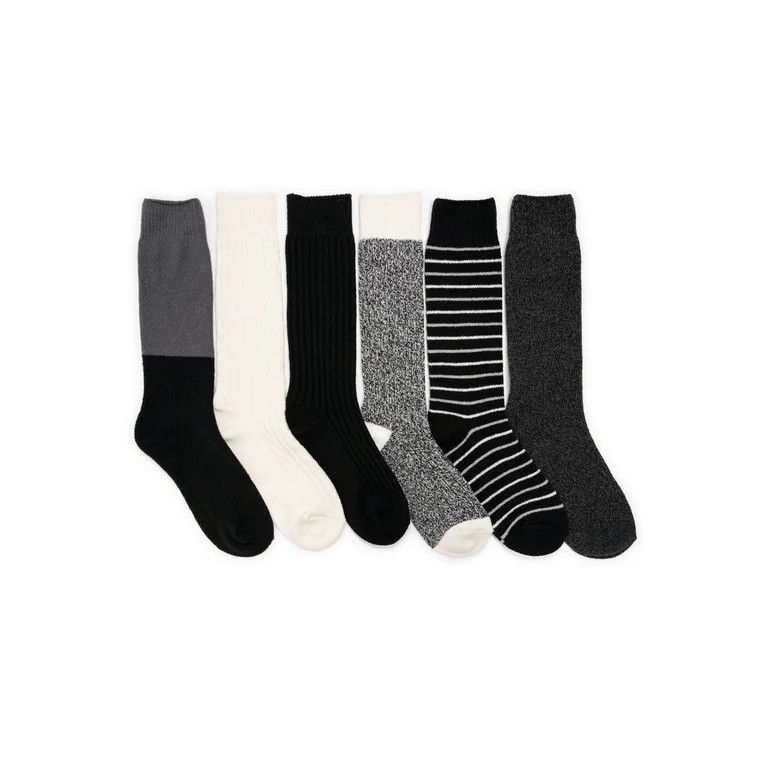 MUK LUKS Women's Mid-Calf Tall Boot Socks, 6-Pack, Fits Shoe Sizes 6-11 - Walmart.com | Walmart (US)
