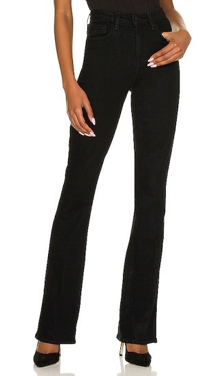 L'AGENCE Selma High Rise Sleek Baby Boot Jeans in Black. - size 30 | Revolve Clothing (Global)