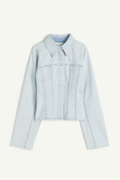 Denim shirt - Light denim blue - Ladies | H&M GB | H&M (UK, MY, IN, SG, PH, TW, HK)