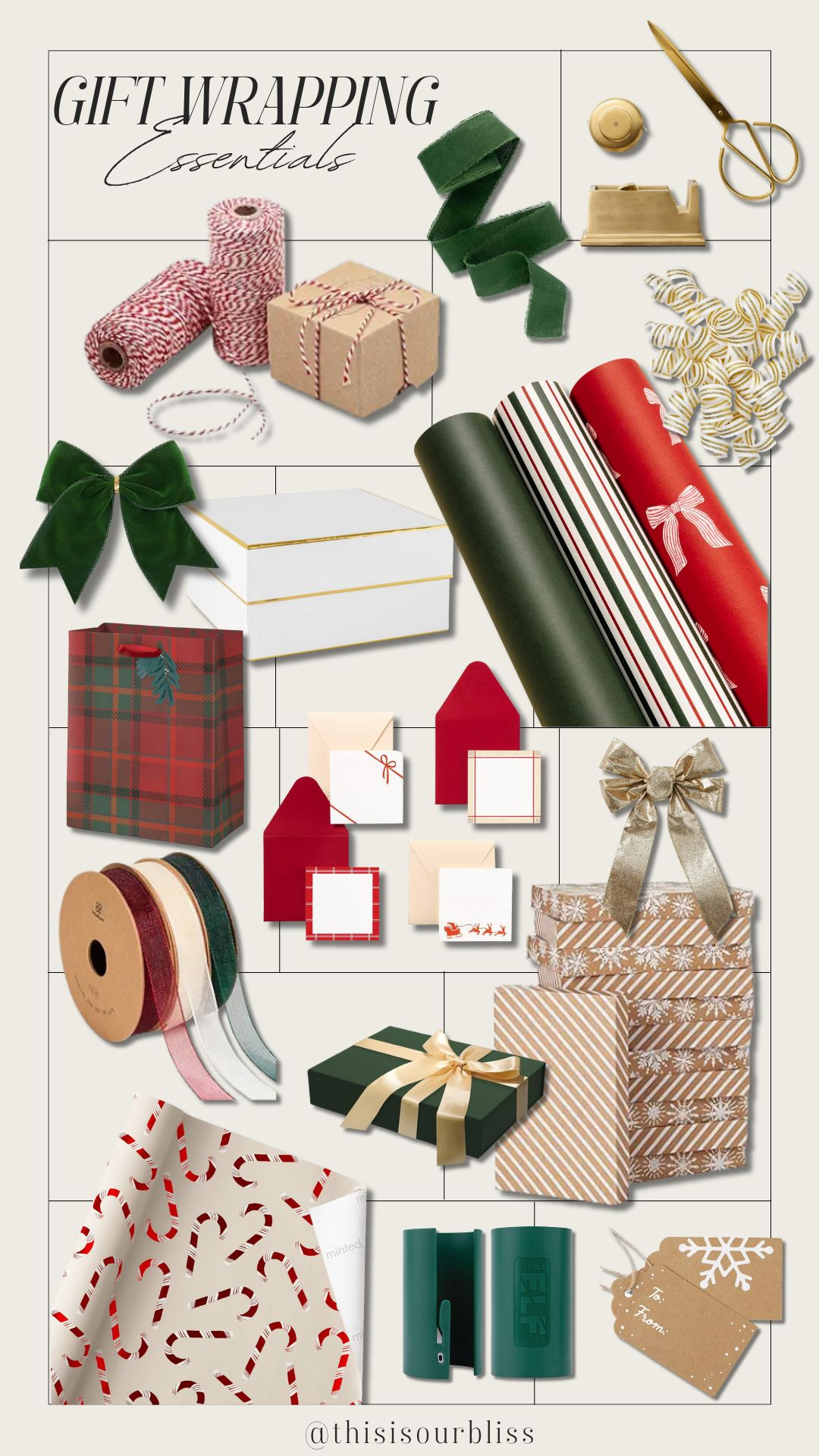  

🎁Red & Green Gift-Wrapping Finds🎄 Sharing my favorite classic holiday gift-wrapping supplies from Amazon and Target! Perfect for creating a festive wrapping station at home! Rich red + deep green ribbons, patterned wrapping paper, velvet bows, cozy Christmas gift bags, metallic gift tags, tissue paper, and all the essentials to make your presents look extra special this season.
Stock up on ribbons, boxes, tape, tags, storage bins, and more to keep everything organized and easy to grab while you wrap. ❤️💚
Holiday wrapping paper, Christmas gift wrap, red and green holiday decor, gift wrapping ideas, Target holiday, Amazon holiday finds, classic Christmas style, festive wrapping supplies, holiday organization, Christmas aesthetic
 

#LTKGiftGuide #LTKHoliday #LTKSaleAlert