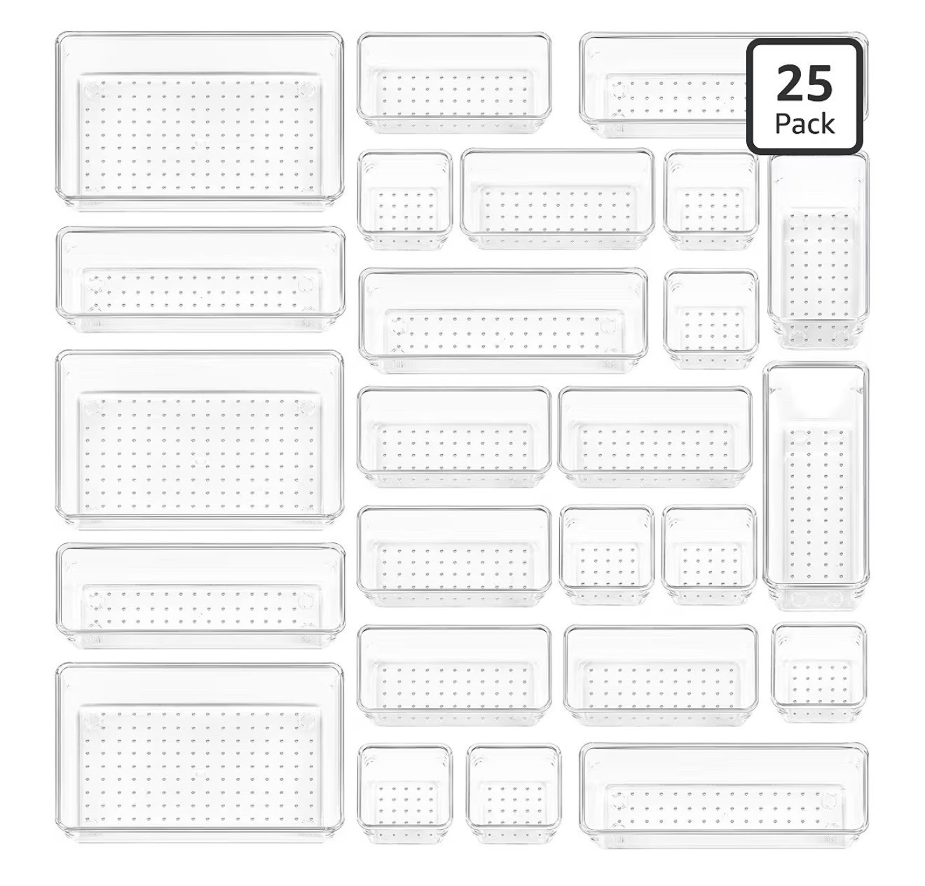  25 PCS Clear Plastic Drawer Organizers Set, 4-Size Versatile Bathroom and Vanity Drawer Organizer Trays, Storage Bins for Makeup, Bedroom, Kitchen Gadgets Utensils and Office
Amazon's Choice


#LTKHome #LTKSaleAlert #LTKmomlife