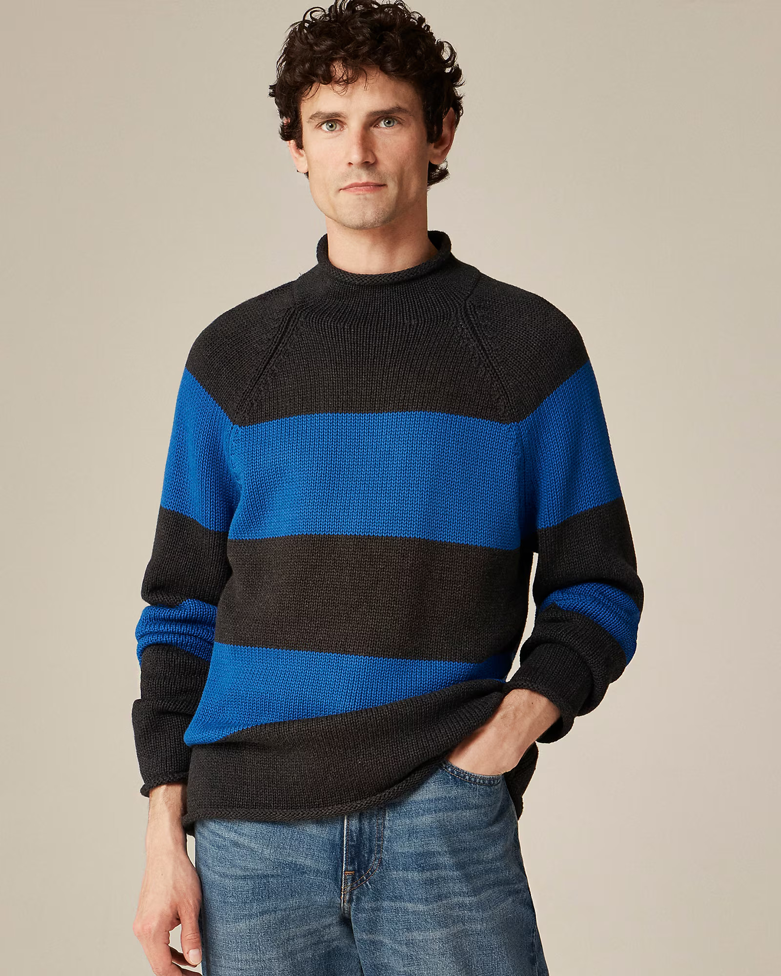 1988 Rollneck™ sweater in cotton hoop stripe | J. Crew US