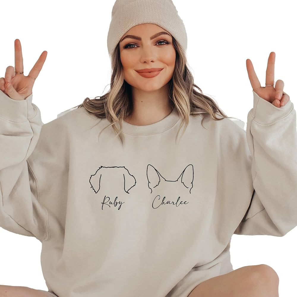 Custom Dog Ears Sweatshirt Personalized Dog Mom Sweatshirt Women Dog Mama Sweatshirt Gifts For Do... | Amazon (US)