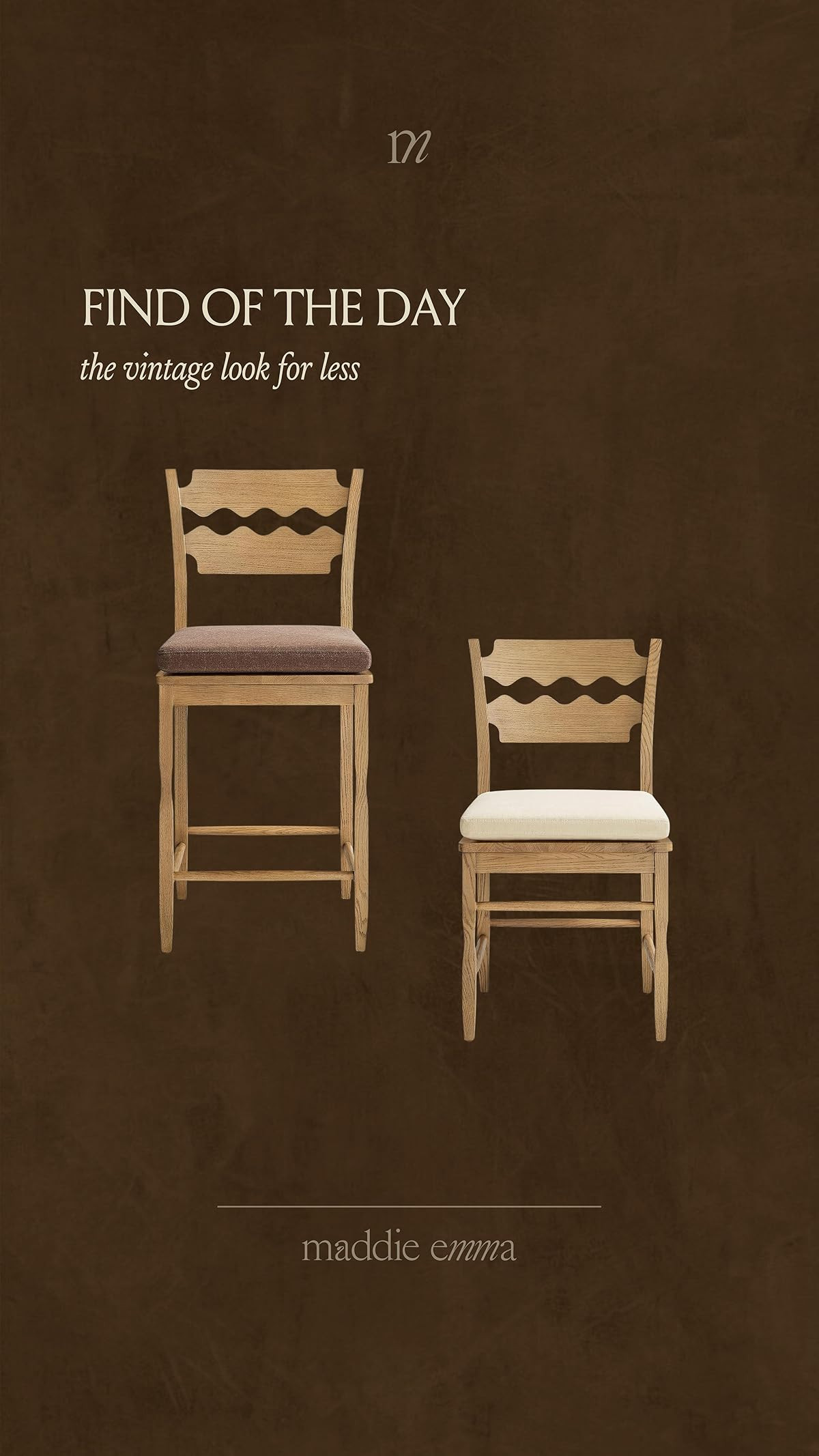 Modway Jax Vintage Inspired Oak Wood Dining Chair with Wavy Razor Back in Weathered Oak Linen - A... | Amazon (US)