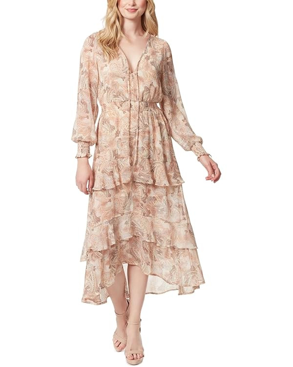 Jessica Simpson Women's Harmony Tiered Hi-lo Maxi Dress | Amazon (US)