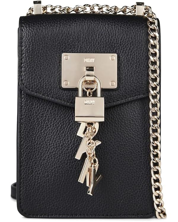 DKNY Women's Everyday Multipurpose Handbag Crossbody, Black/Gold Elissa Small, One Size US | Amazon (US)