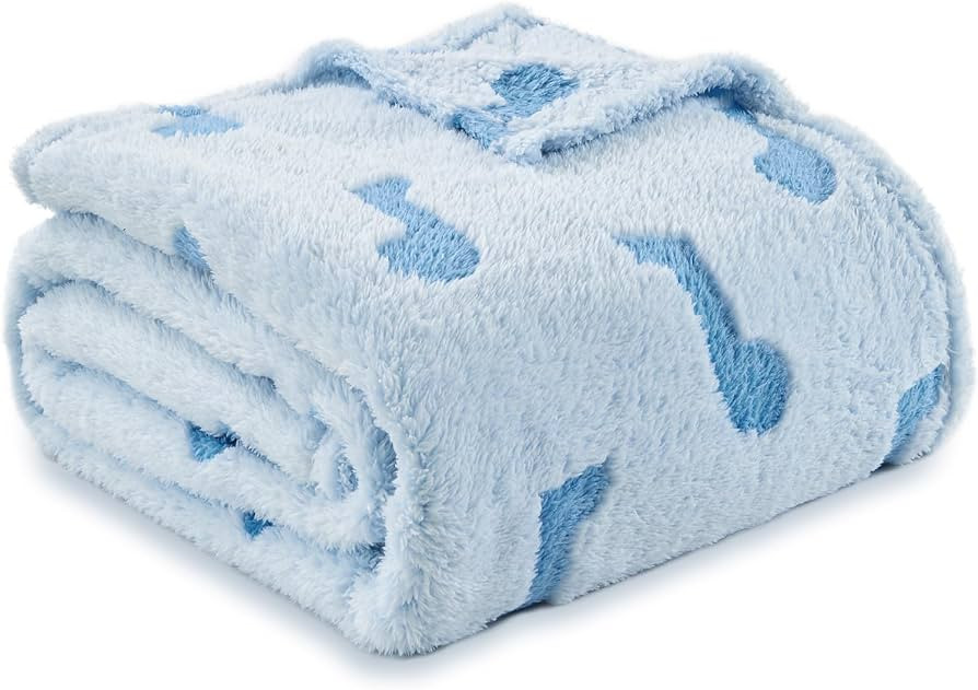 Blue Throw Blankets for Bed - 3D Music Patterned Fall Blanket for Room D\u00e9cor, Cute Blanket 6... | Amazon (US)