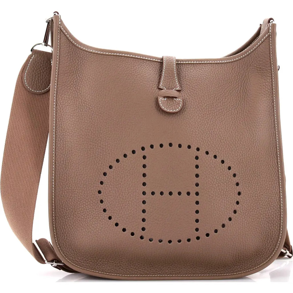 Pre-Owned Hermes Evelyne Bag Gen III Clemence PM in Etoupe at Nordstrom, Size Small | Nordstrom