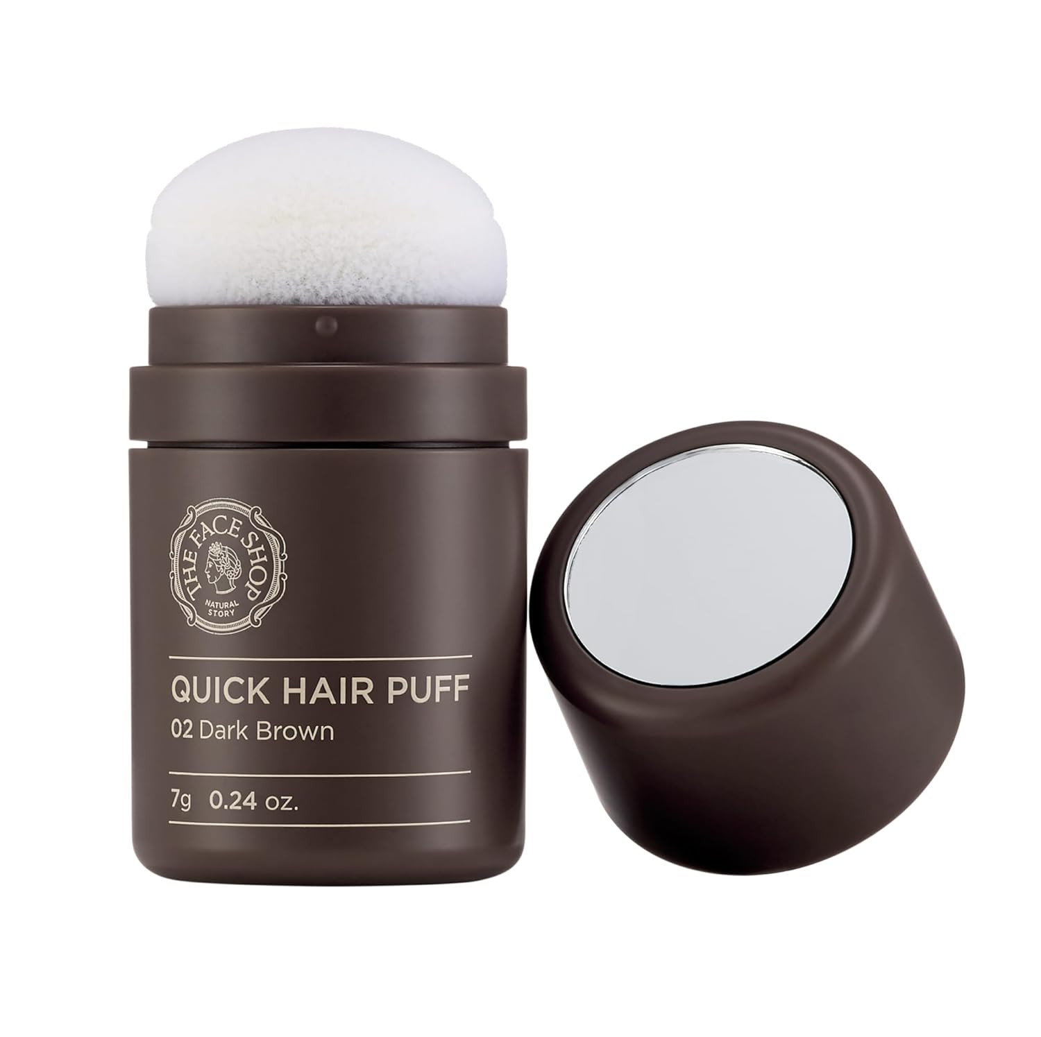 The Face Shop Quick Hair Puff - Dark Brown - Root Touch Up Hair Color, Hairline Powder Conceals Hair Loss, Hair Toppers for Women & Men - Hair Fibers for Thinning Hair, Root Cover Up, Gray Concealer | Amazon (US)
