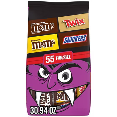 Mars - Snickers, Twix, M&M's, Halloween Chocolate Candy Variety Bag Fun Size - 30.94oz/55ct | Target