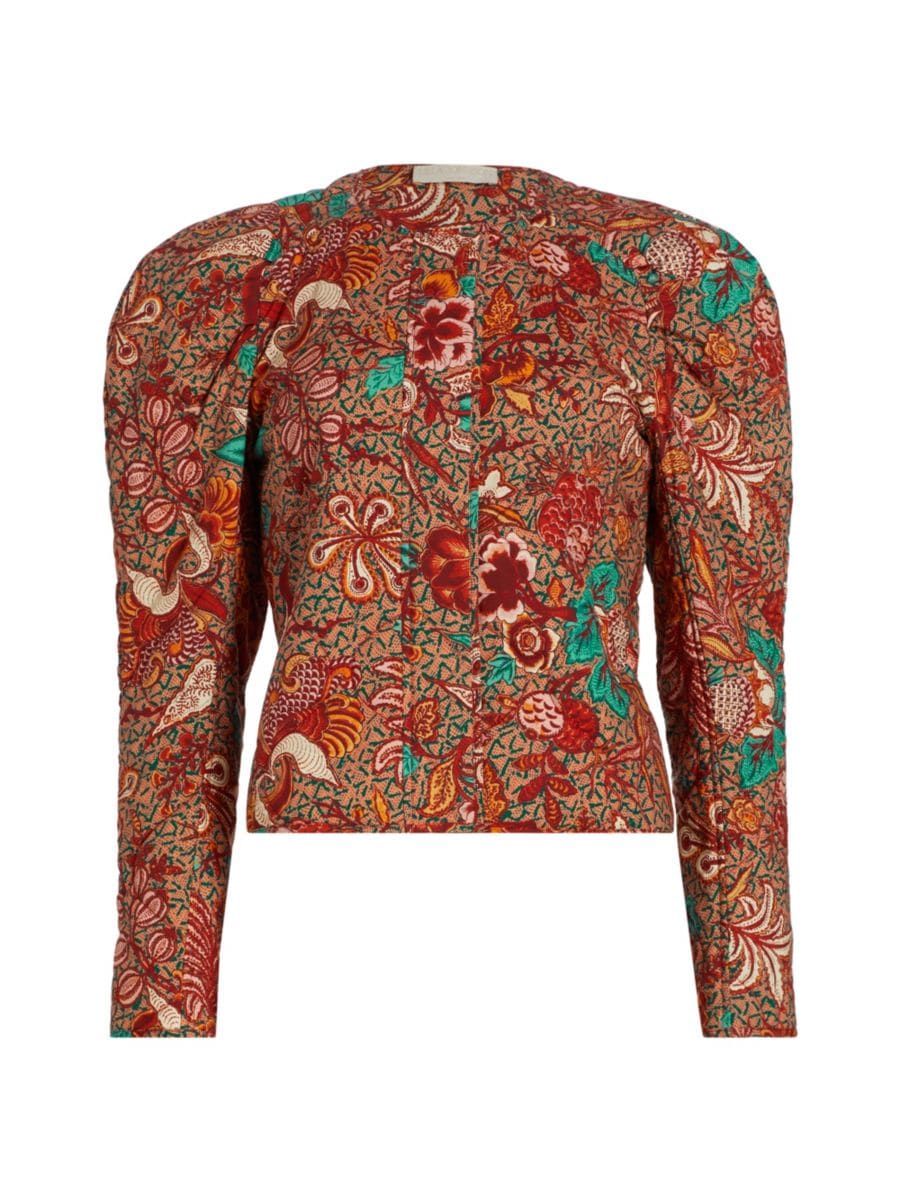 Shop Ulla Johnson Esti Puff-Sleeve Cotton Jacket | Saks Fifth Avenue | Saks Fifth Avenue