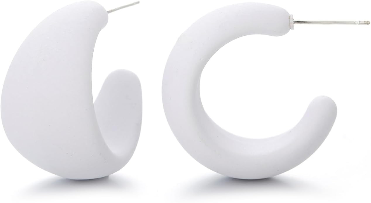 Acrylic Small Round Hoop Earrings, Lightweight Open Hoops Candy Color Hoop Earrings for Women | Amazon (US)
