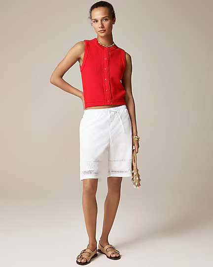 Cropped button-up sweater shell | J. Crew US