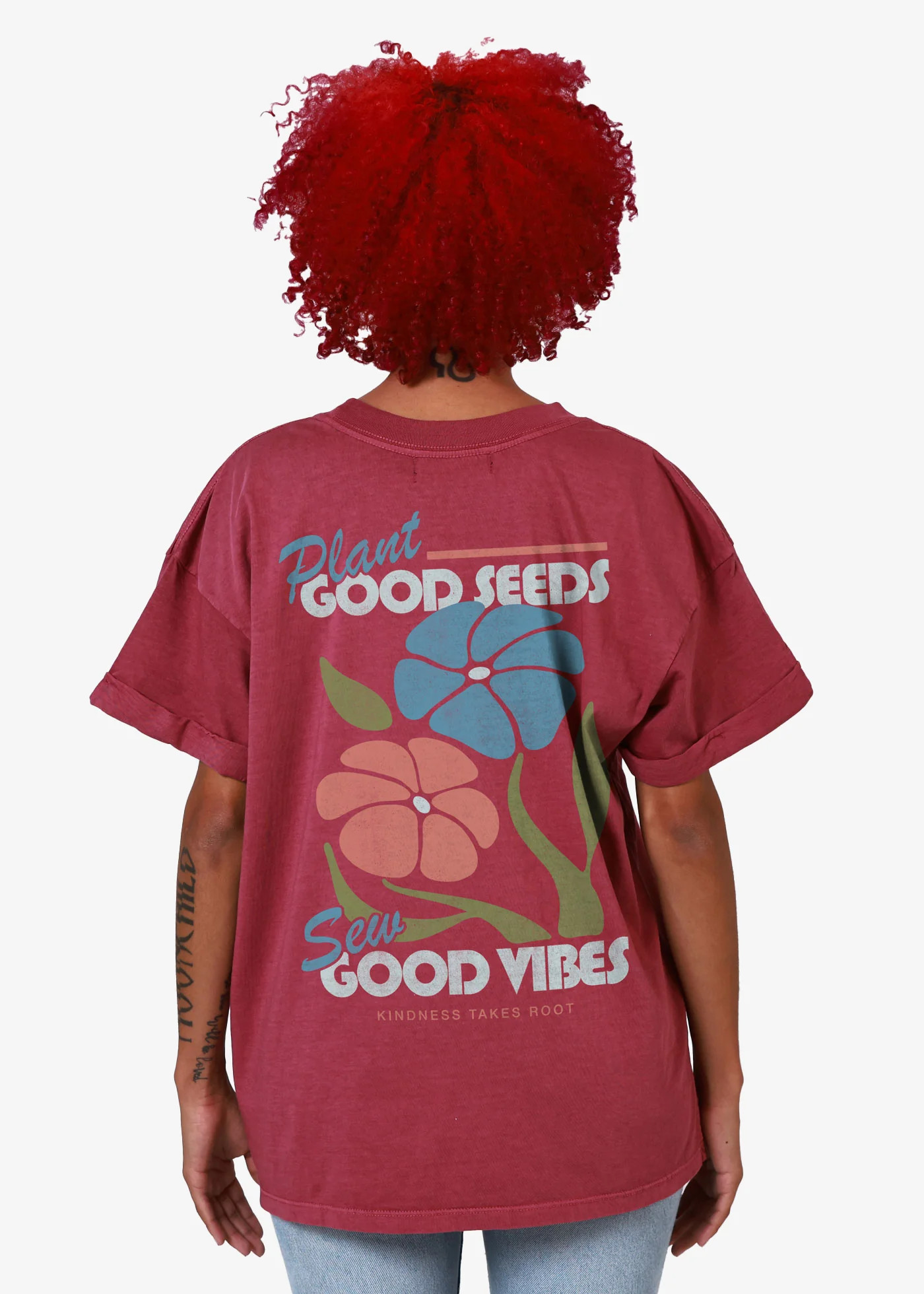 Plant Good Seeds Dusty Rose Boyfriend Tee | Girl Dangerous