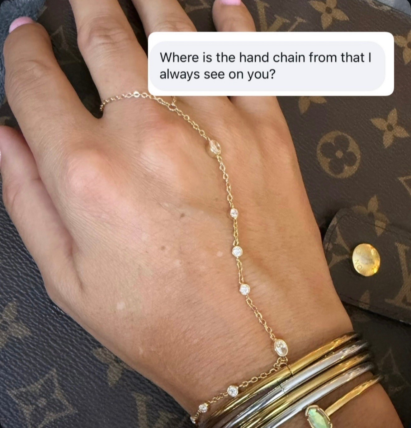 The hand chain that has quickly become my most asked about.

#LTKU #LTKOver40 #LTKgrwm