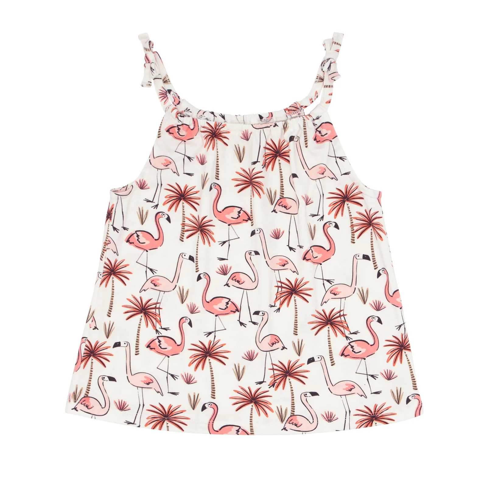 Pink Palms Flowy Bow Strap Tank | Little Sleepies