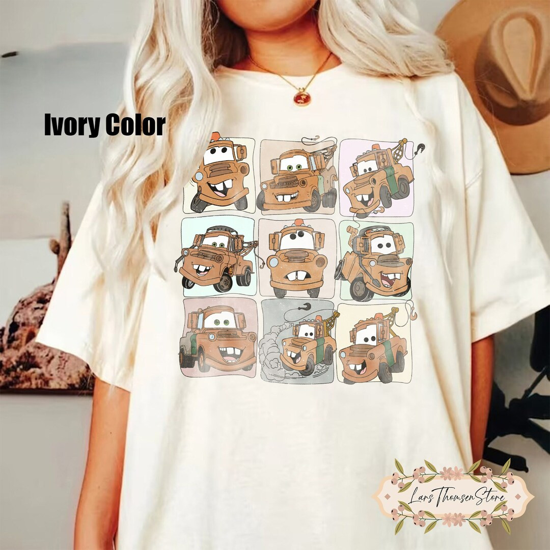Disney Cars Comfort Colors Shirt, Tow Mater Shirt, Cars Movie Shirt, Disney Cars land Shirt, Cars... | Etsy (US)