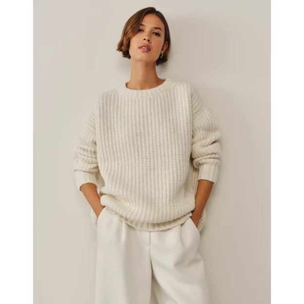 Ribbed Oversized Jumper with Alpaca | The White Company UK & ROW