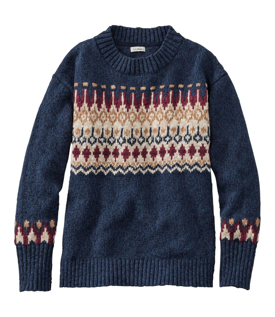 Women's Cotton Ragg Sweater, Crewneck Fair Isle | L.L. Bean