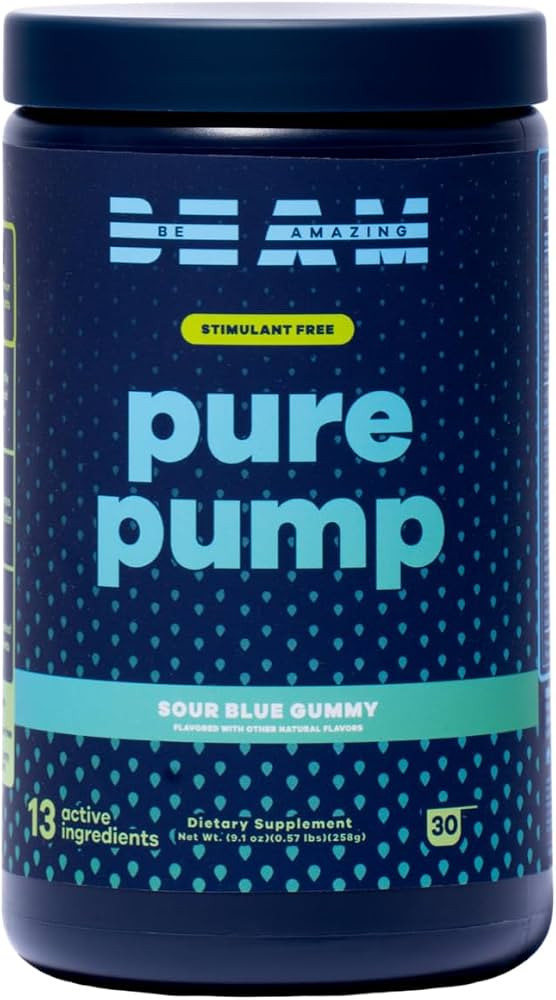 BEAM Be Amazing Stimulant Free Pure Pump Powder | Vegan Nighttime Pre Workout, Energy Boost, Endu... | Amazon (US)