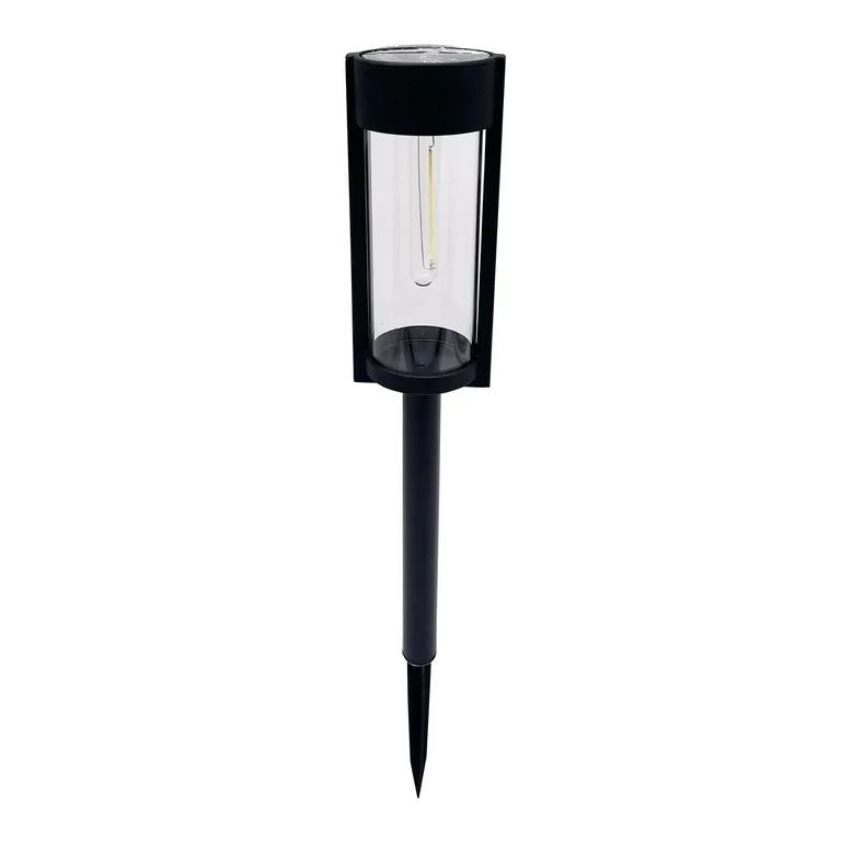 Better Homes & Gardens Wyatt Solar Powered Black LED Landscape Bollard Path Light, 15 Lumens - Wa... | Walmart (US)