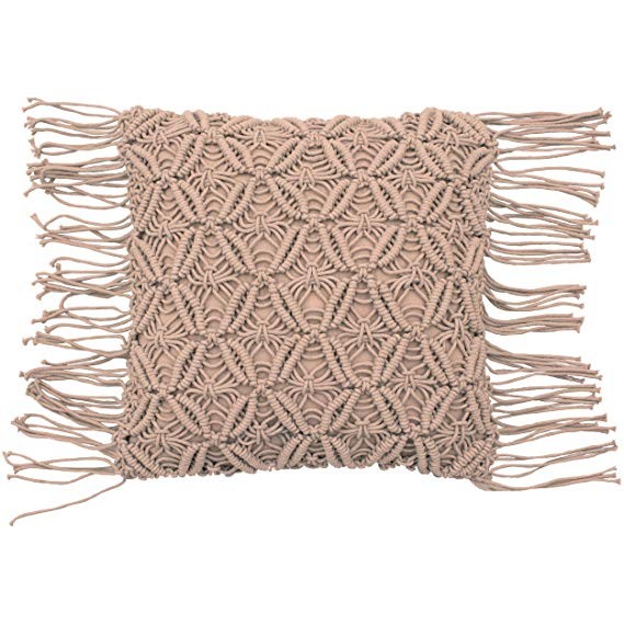 French Connection Avery Throw Pillow, 18 x 18, Blush | Amazon (US)