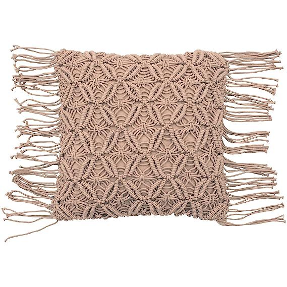 French Connection Avery Throw Pillow, 18 x 18, Blush | Amazon (US)