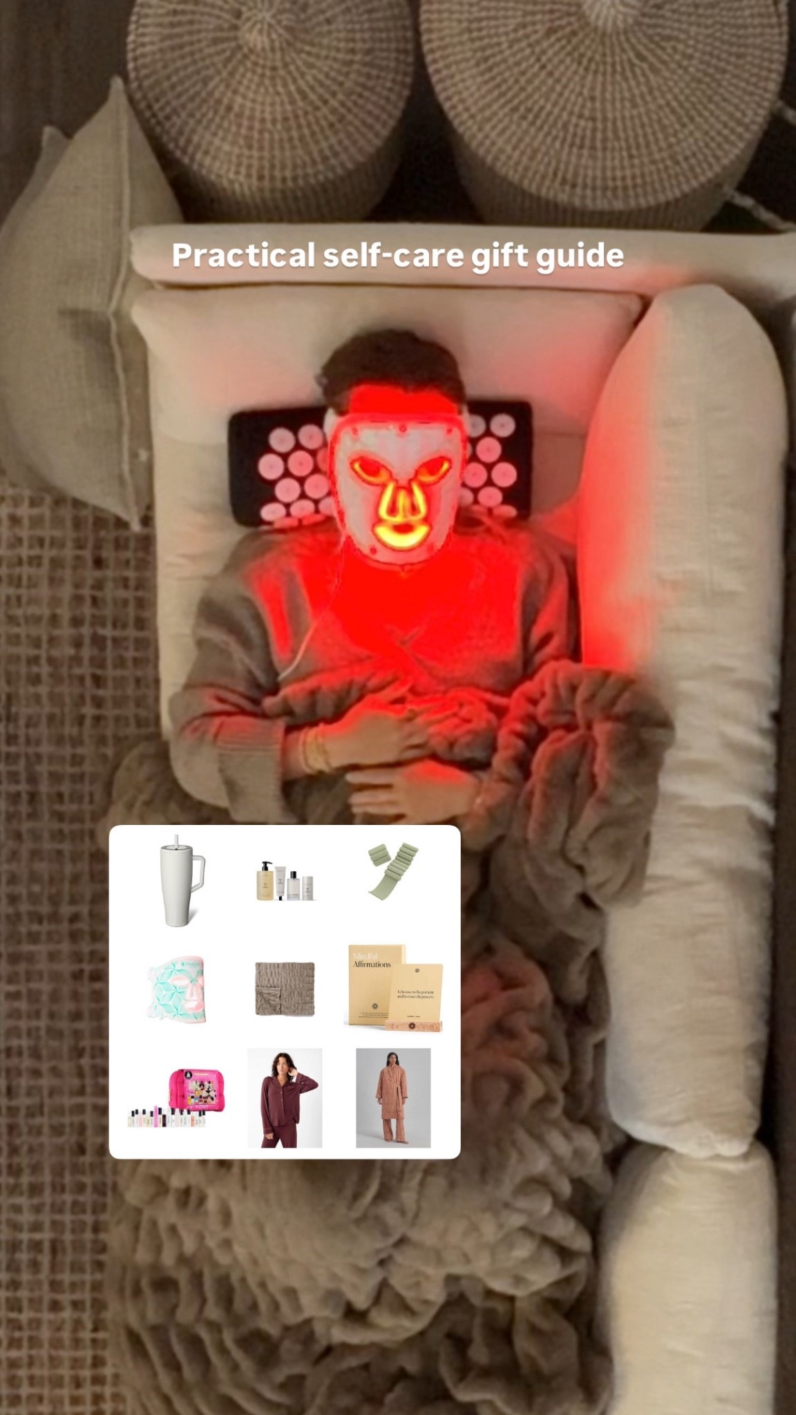 11/20/25 Dropping my first gift guide of the season — all focused on cozy, slow-living, feel-good self-care gifts that I personally love and stand by. These are perfect for anyone who values comfort, wellness, and intentional living. Linked: • Lola Blanket — the coziest blanket ever. Definitely an investment but worth the hype. • Cozy Earth Bamboo PJ Set — my all-time favorite PJs. Insanely soft and stay that way through every wash. • Bala Bangles — wearable weights for cozy movement days, walks, or light workouts. • Omnilux LED Red Light Mask — a splurge-worthy self-care staple and my favorite wellness gadget. • Piglet in Bed Striped House Coat — truly feels like wearing a comforter around the house. Peak cozy. • Salt & Stone Body Care Duo — clean, elevated body care (body wash, lotion, deodorant, fragrance). • BrüMate 40oz Water Bottle — non-toxic, silicone-based, easy to travel with, and keeps water cold forever. • Sephora Perfume Sampler Set — try multiple scents and redeem the included voucher for a full-size perfume. Such a good deal. • Mindful Affirmations Cards — a thoughtful, calming gift for anyone who loves wellness, journaling, or slow mornings.

#LTKCyberWeek #LTKGiftGuide #LTKselfcare